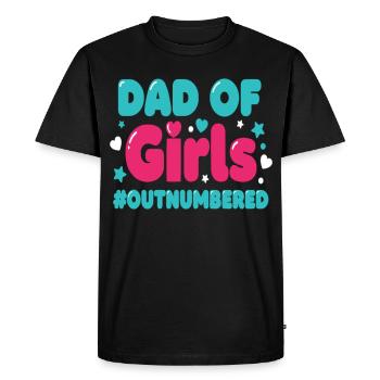 Papa des filles en infériorité numérique Papa fille - T-shirt Premium bio Homme - noir - Devant - Nico (187cm)