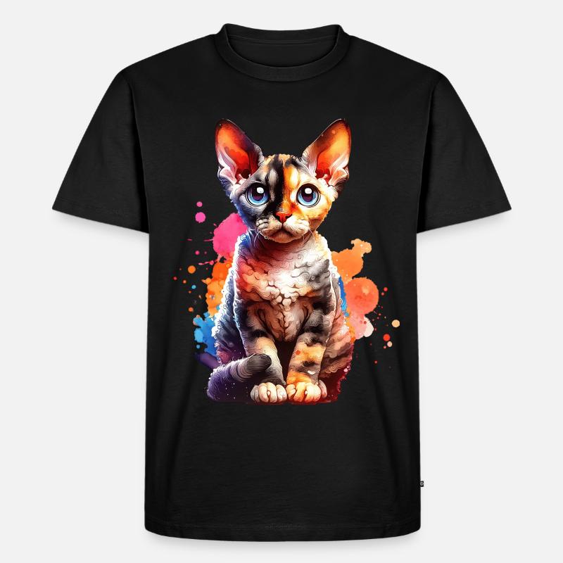 Devon Rex Geschenk - Männer Premium Bio T-Shirt - Schwarz