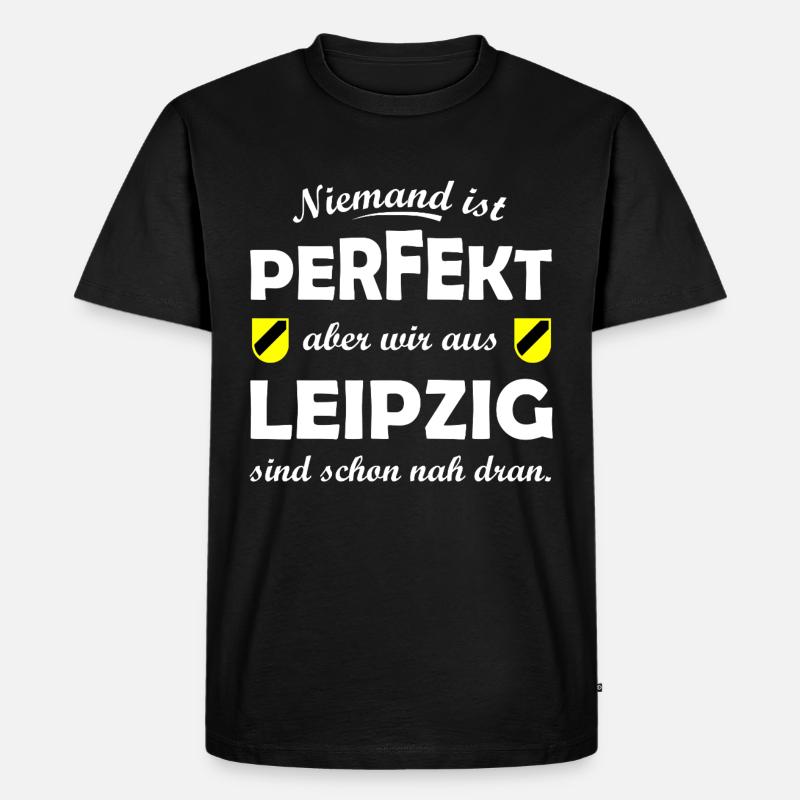 Leipzig nah am Perfekt - Männer Premium Bio T-Shirt - Schwarz