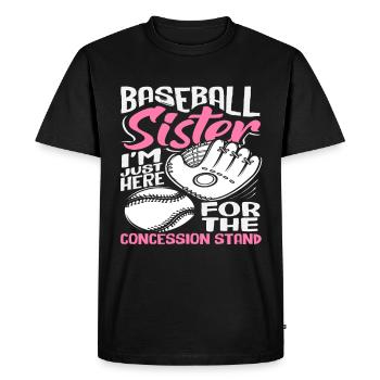 Baseball Sister Only Here for the Snack - Men's Premium Organic T-Shirt - black - Front - Nico (187cm)