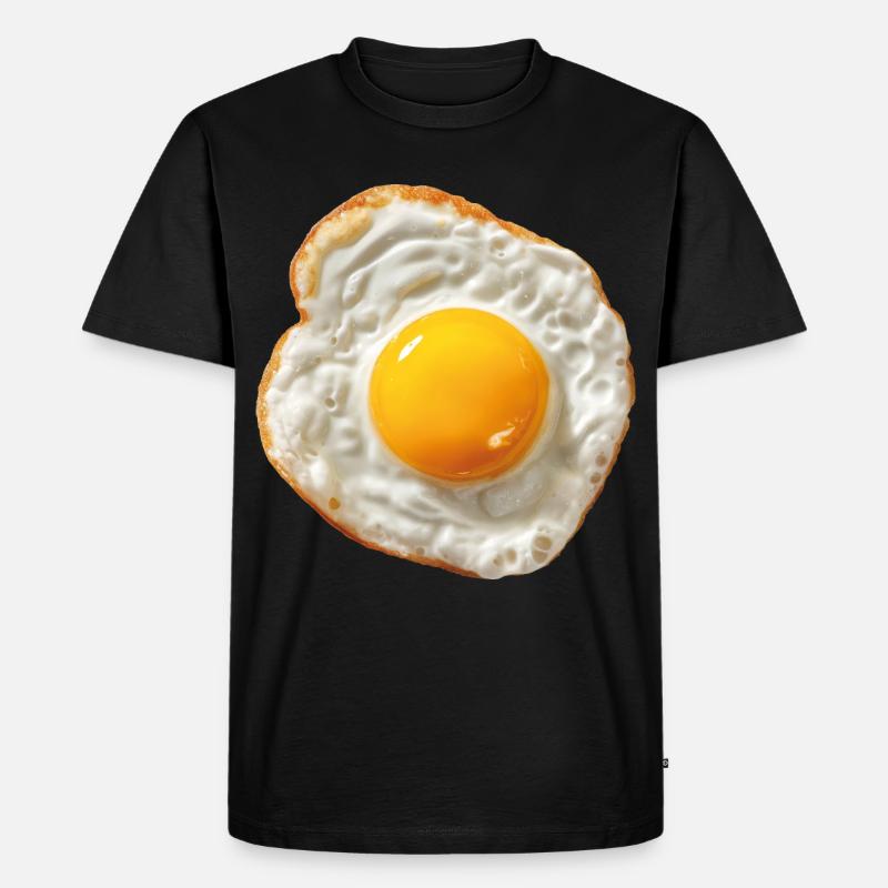 Spiegelei - Männer Premium Bio T-Shirt - Schwarz