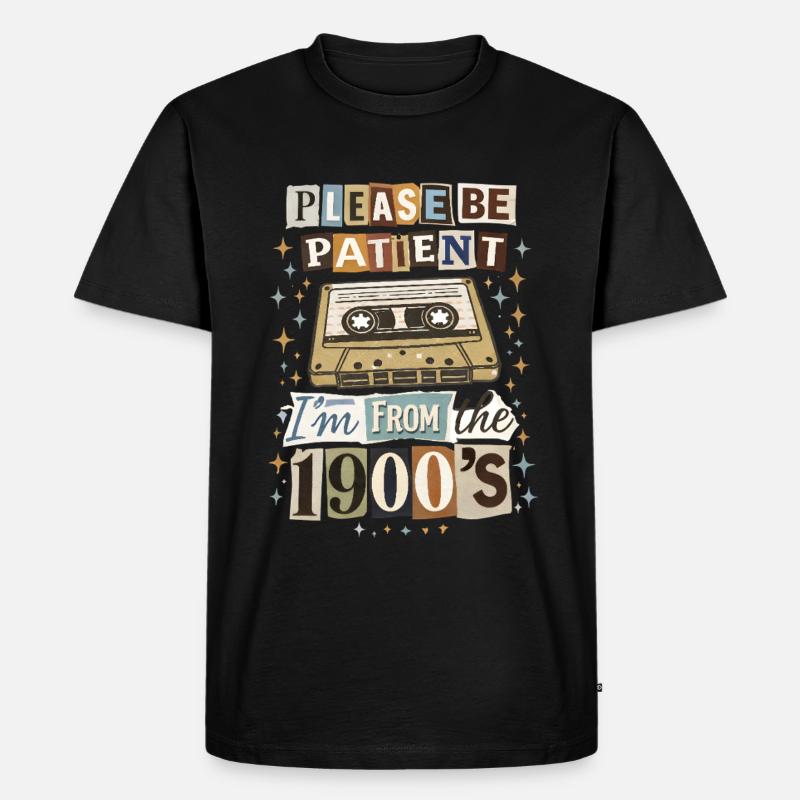 Retro Kassette Nostalgia - Männer Premium Bio T-Shirt - Schwarz