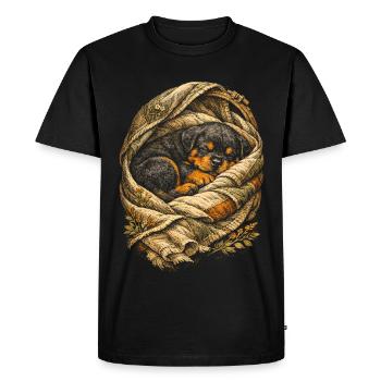 Rottweiler puppy dog - Men's Premium Organic T-Shirt - black - Front - Nico (187cm)