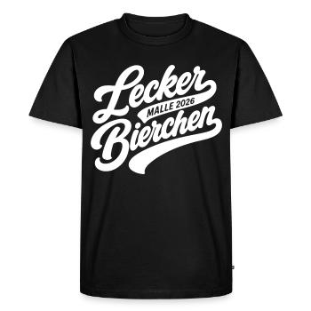 Lecker Bierchen Malle 2026 Malle nous arrivons - T-shirt Premium bio Homme - noir - Devant - Nico (187cm)