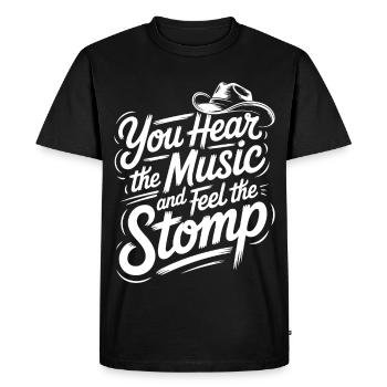 Country Line Dance Music Vibe - Men's Premium Organic T-Shirt - black - Front - Nico (187cm)