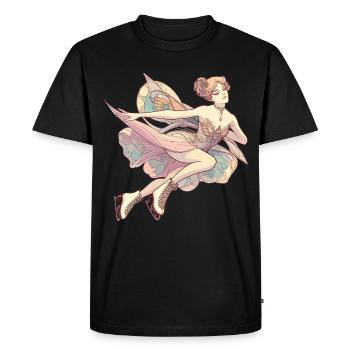 Patinage artistique dans le style Art nouveau – rêve pastel - T-shirt Premium bio Homme - noir - Devant - Nico (187cm)