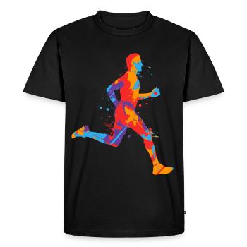 Course de jogging colorée Garçons garçons Coureurs - T-shirt Premium bio Homme - noir - Devant - Nico (187cm)