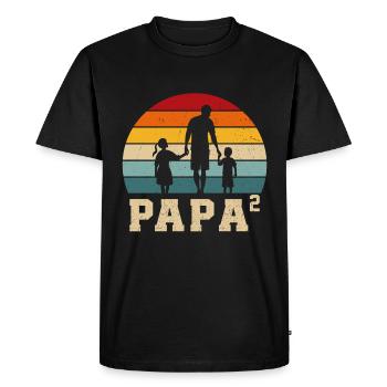 Dad and Daughter - Dad and Son - Dad Son and Daughter - Men's Premium Organic T-Shirt - black - Front - Nico (187cm)