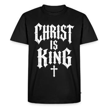 Croyants chrétiens : Christ est roi - T-shirt Premium bio Homme - noir - Devant - Nico (187cm)