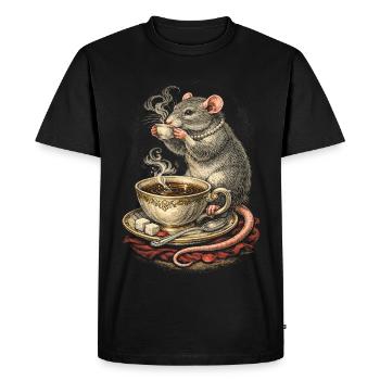 Rat de couleur Rat fantaisie Rat de la grande souris Rat domestique - T-shirt Premium bio Homme - noir - Devant - Nico (187cm)
