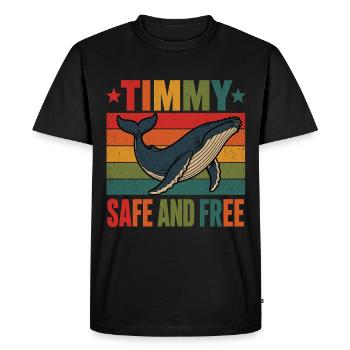 Timmy Wal Safe and Free Retro Wal Shirt - T-shirt Premium bio Homme - noir - Devant - Nico (187cm)