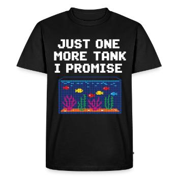 Joueur d’aquarium qui dit poisson - T-shirt Premium bio Homme - noir - Devant - Nico (187cm)