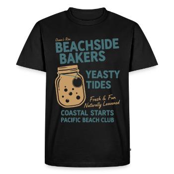 sourdough Bread Baking Beachside Bakers Yeasty - Men's Premium Organic T-Shirt - black - Front - Nico (187cm)