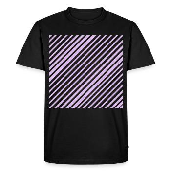 Graphic lines with diagonal stripes L lilac - Men's Premium Organic T-Shirt - black - Front - Nico (187cm)