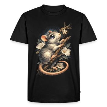 Rat de couleur Rat fantaisie Rat de la grande souris Rat domestique - T-shirt Premium bio Homme - noir - Devant - Nico (187cm)