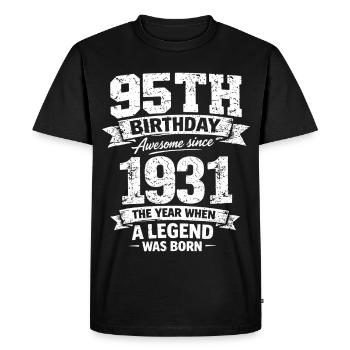 95e anniversaire 1931 Légende Vintage Design - T-shirt Premium bio Homme - noir - Devant - Nico (187cm)