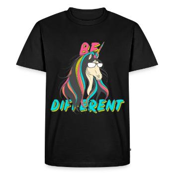 Be Different Nerd Unicorn Party - Men's Premium Organic T-Shirt - black - Front - Nico (187cm)