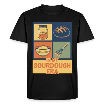 Pain au levain boulanger : mon ère du pain au levain - T-shirt Premium bio Homme - noir - Devant - Nico (187cm)