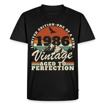 1986 Vintage Rétro Cadeau D'anniversaire - T-shirt Premium bio Homme - noir - Devant - Nico (187cm)
