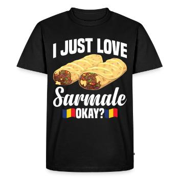 Plat roumain de Sarmale Snack serbe - T-shirt Premium bio Homme - noir - Devant - Nico (187cm)