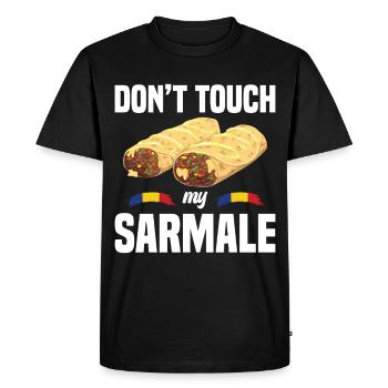 Plat de Sarmale Costume de snack roumain Tenue Sarmale - T-shirt Premium bio Homme - noir - Devant - Nico (187cm)
