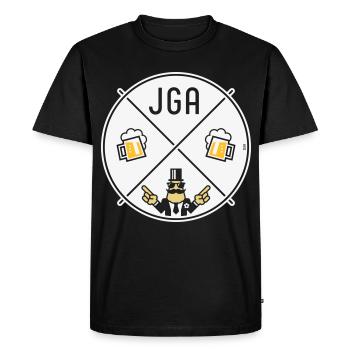 Signe de main du marié Signe de bière Symbole NEG 3C - T-shirt Premium bio Homme - noir - Devant - Nico (187cm)