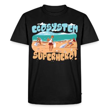 Écologie des écologues - T-shirt Premium bio Homme - noir - Devant - Nico (187cm)