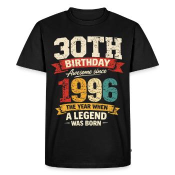 30 Ans Anniversaire Légende 1996 - Vintage - T-shirt Premium bio Homme - noir - Devant - Nico (187cm)