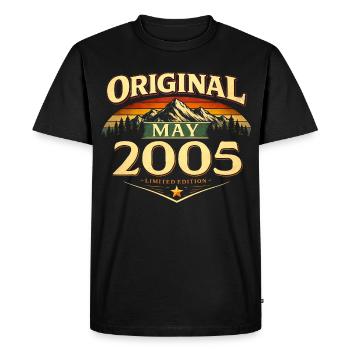 21st Birthday Gift Original May 2005 - Men's Premium Organic T-Shirt - black - Front - Nico (187cm)