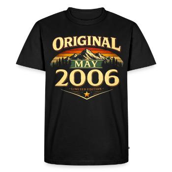 20th Birthday Gift Original May 2006 - Men's Premium Organic T-Shirt - black - Front - Nico (187cm)