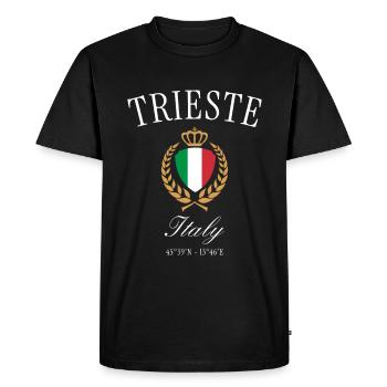 Couronne des armoiries de Trieste, Italie – Souvenir de voyage - T-shirt Premium bio Homme - noir - Devant - Nico (187cm)