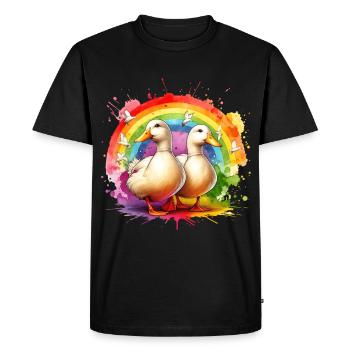 Peking Duck Gift - Men's Premium Organic T-Shirt - black - Front - Nico (187cm)