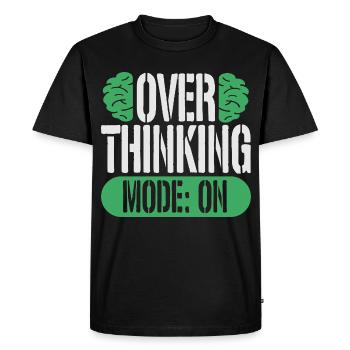 Trouble anxieux Troubles anxieux Mode de trop réfléchir activé - T-shirt Premium bio Homme - noir - Devant - Nico (187cm)