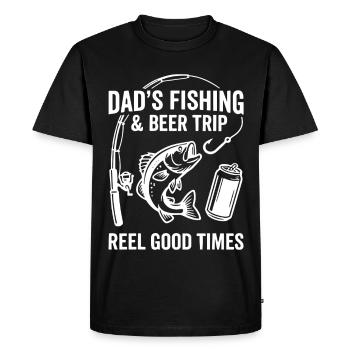 DADS FISHING AND BEER TRIP REEL GOOD TIMES - Men's Premium Organic T-Shirt - black - Front - Nico (187cm)