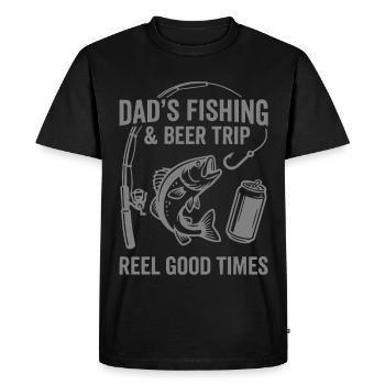 DADS FISHING AND BEER TRIP REEL GOOD TIMES - Men's Premium Organic T-Shirt - black - Front - Nico (187cm)
