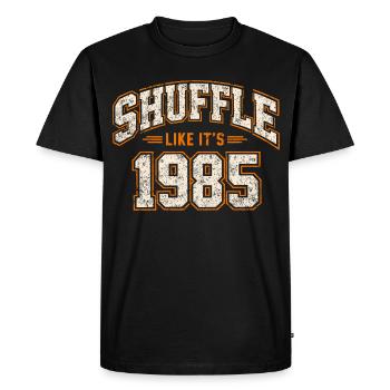 Shuffle Like It's 1985 Vintage Anniversary Gift - Men's Premium Organic T-Shirt - black - Front - Nico (187cm)