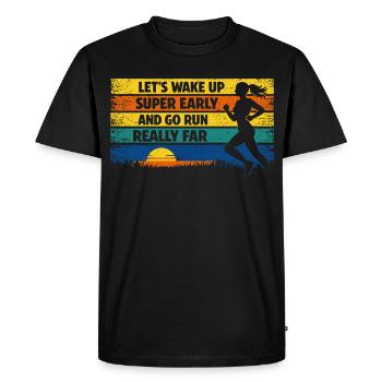 Running Jogging Funny Saying Sunrise Retro - Men's Premium Organic T-Shirt - black - Front - Nico (187cm)