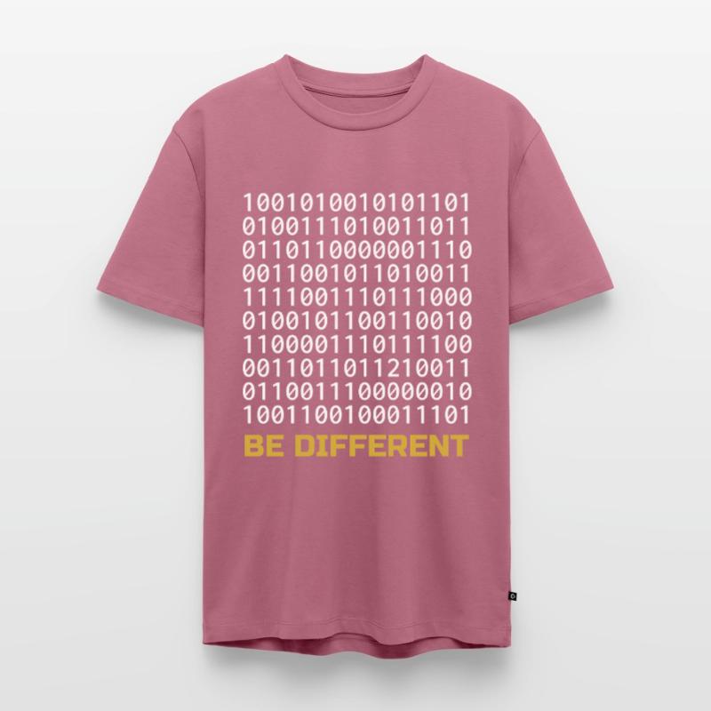 Be Different: Binary Pattern with Message Men's Premium Organic T-Shirt