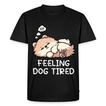 Feeling Dog Tired Pomeranian Pomeranian Pomeranian Spitz Dog - Men's Premium Organic T-Shirt - black - Front - Nico (187cm)