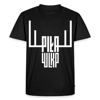 Ville de Piła Wlkp Jeleń Logo textuel - T-shirt Premium bio Homme - noir - Devant - Nico (187cm)