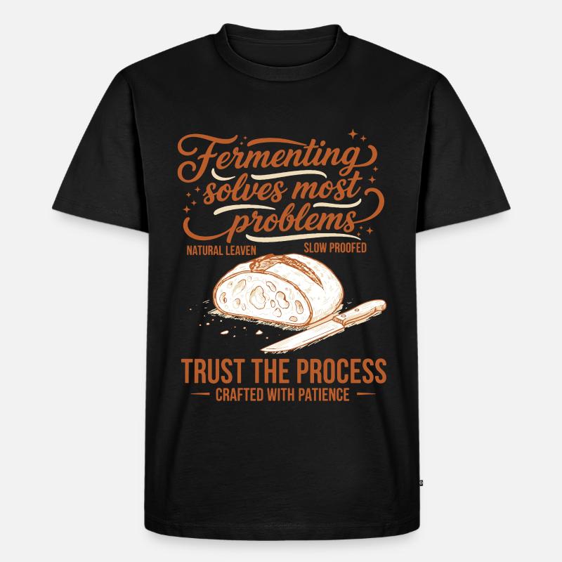 Sauerteigfermentation löst Probleme - Männer Premium Bio T-Shirt - Schwarz
