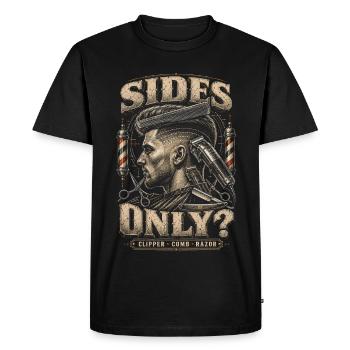 Uniquement les côtés Barber Barbier ? - T-shirt Premium bio Homme - noir - Devant - Nico (187cm)