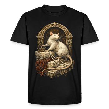 Rat de couleur Rat fantaisie Rat de la grande souris Rat domestique - T-shirt Premium bio Homme - noir - Devant - Nico (187cm)