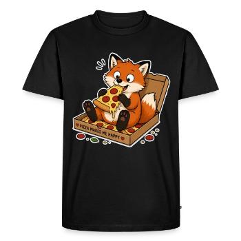 Pizza Fuchs Glück - T-shirt Premium bio Homme - noir - Devant - Nico (187cm)