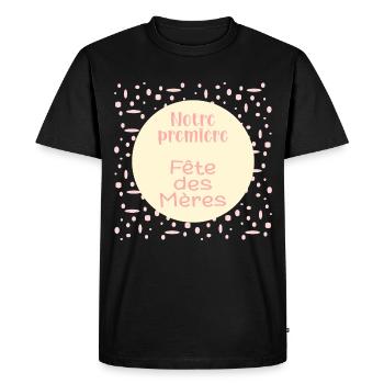 Notre première Fête des Mères - T-shirt Premium bio Homme - noir - Devant - Nico (187cm)