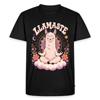 Llamaste Lama Yoga Mandala Shirt - Men's Premium Organic T-Shirt - black - Front - Nico (187cm)