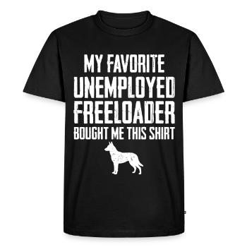 Funny Belgian Malinois Freeloader - Men's Premium Organic T-Shirt - black - Front - Nico (187cm)