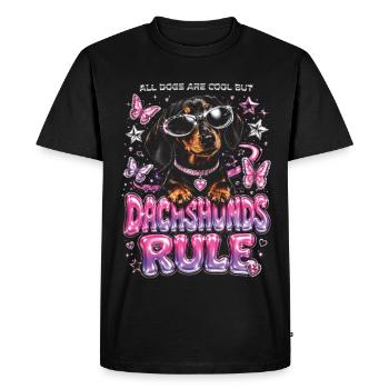 Tous les chiens sont cool mais les teckels dominent - T-shirt Premium bio Homme - noir - Devant - Nico (187cm)