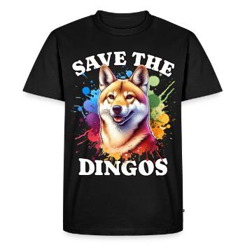 Chien sauvage australien sauve le dingo - T-shirt Premium bio Homme - noir - Devant - Nico (187cm)