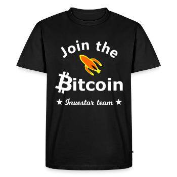 Bitcoin Investor Team - Men's Premium Organic T-Shirt - black - Front - Nico (187cm)